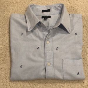 J.Crew Embroidered Anchor Short-Sleeve Oxford